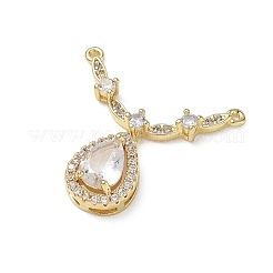 Brass Micro Pave Clear Cubic Zirconia Pendants&nbsp;CU-CBA5C42-07G