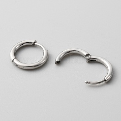 316ステンレススチールとピン付きステンレススチールフープピアス、女性用  ステンレス鋼  12ゲージ  13x14.5x2mm  ピン：1mm&nbsp;EJEW-TAC0018-08A