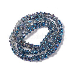 電気メッキガラスビーズセット  半分虹メッキ  クマ  ライトスチールブルー  15x12x8.5mm  穴：1mm  約44個/連  25.20インチ（64cm）&nbsp;EGLA-L030-HR05