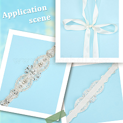 Flower Full Crystal Rhinestone Handmade Bridal Belts for Wedding Dresses&nbsp;AJEW-WH20006-233B-02