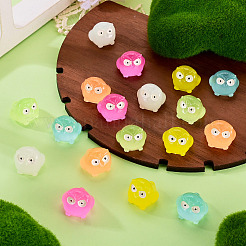 18Pcs 6 Colors Luminous Resin Owl Display Ornaments&nbsp;DJEW-TAD0001-02