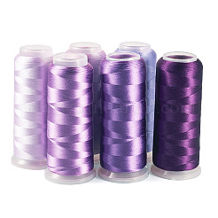 6ロール6色のポリエステル刺繍糸  パープル  0.3mm  1ロール/色&nbsp;OCOR-TA0003-14B