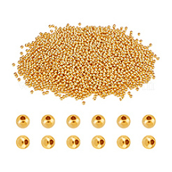 CCBプラスチックビーズ  ラウンド  ゴールドカラー  4x3.5mm  穴：1.4mm  3000個/箱&nbsp;CCB-DC0001-09