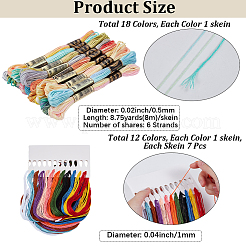 30 Skeins 2 Styles Polyester Embroidery Floss&nbsp;OCOR-CY0003-08