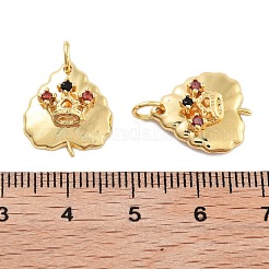 Rack Plating Brass Micro Pave Cubic Zirconia Pendants&nbsp;KK-Z071-60G