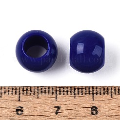 不透明なアクリルビーズ  ラウンド  ミッドナイトブルー  12x9.8mm  穴：6.5mm  約850個/500g&nbsp;SACR-N018-05K