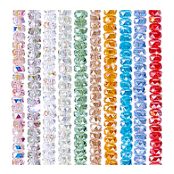 200個10色電気メッキガラスビーズ  ロンデル  多面カット  ミックスカラー  8x8x5mm  穴：1.2mm  20個/カラー&nbsp;GLAA-PH0004-23