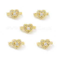 Rack Plating Brass Pave Cubic Zirconia Slide Charms&nbsp;KK-G464-04G