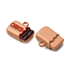 焼付塗装合金ペンダント  チョコレートチャーム  砂茶色  11x13x3.5mm  穴：1.5mm&nbsp;LS-FIND-G097-05A