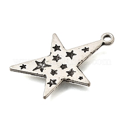 合金のチベット風チャーム  スターのチャーム  アンティークシルバー  28.5x21x1.5mm  穴：2mm&nbsp;LS-AL-CBA991B-02AS