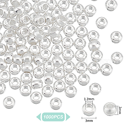 304ステンレススチールビーズ  ラウンド  銀  3x2mm  穴：1.2mm  100個/箱&nbsp;STAS-UN0055-09