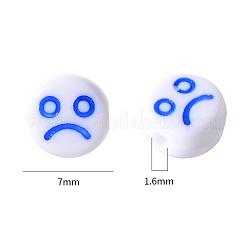 白い不透明なアクリルビーズ  表現がフラットなラウンド  ミックスカラー  7x4mm  穴：1.6mm  200個/セット&nbsp;MACR-YW0001-20