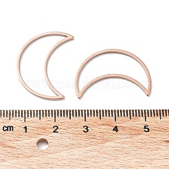 イオンプレーティング（IP）304ステンレス鋼リンクリング  ジュエリー作りのための  ムーン  ローズゴールド  25x17.5x0.8mm  内径：23x8.5mm&nbsp;STAS-TAC0002-17-03RG