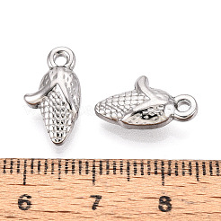 304ステンレススチール製コーンチャーム304個  変色しない  ステンレス鋼色  15x8.5x4.5mm  穴：1.6mm&nbsp;STAS-T067-46P