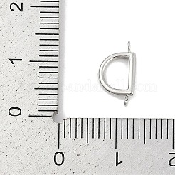304ステンレススチールレターコネクタチャーム  ステンレス鋼色  文字d  12x6.5x2mm  穴：1.2mm&nbsp;STAS-M108-01P-04