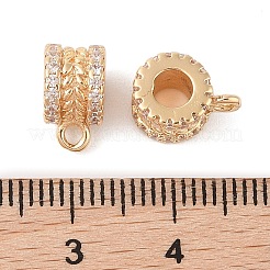 Brass Pave Clear Cubic Zirconia Beads&nbsp;KK-N256-08G-C