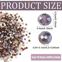 1000Pcs 10 Colors Electroplate Transparent Glass Beads&nbsp;EGLA-YW0005-72B