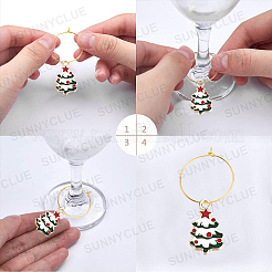 30本15スタイルアロイエナメルペンダント  30本真鍮ワイングラスチャームリング付き  クリスマスのために  混合形状  ミックスカラー  14~23x7.5~19x1.5~3mm  穴：1.5~2.5  2個/スタイル&nbsp;PALLOY-SC0003-94