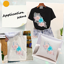 ポリエステル刺繍レース布パッチ  花  ミシンアクセサリー  スパンコール付き  ピンク  300x160x10mm&nbsp;AJEW-WH20070-077
