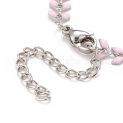Enamel Wheat Link Chains Bracelet&nbsp;BJEW-P271-02P-03