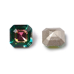 K9ガラスラインストーンカボション  後ろ向き  多面カット  正方形  ミックスカラー  8x8x5.1mm&nbsp;RGLA-I002-C02-A