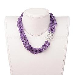 Chip Natural & Synthetic Mixed Stone Beaded Multi-Strand Necklaces&nbsp;NJEW-JN01576