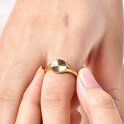 Flat Round 304 Stainless Steel Finger Rings&nbsp;FS-WG268FC-02