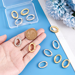 12Pcs 2 Colors Rack Plating Brass Spring Gate Rings&nbsp;KK-PH0013-96