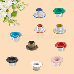 200 Sets 10 Colors Iron Grommet Eyelet Findings&nbsp;SCRA-GF0001-10B-06