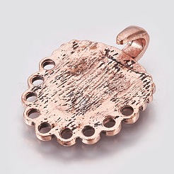 環境に優しい亜鉛合金フッククラスプ  赤銅鉱  25x20x2mm  穴：1.5~1.8mmと4.5mm  27x20x7mm  穴：1.8mm&nbsp;PALLOY-WH0031-02R