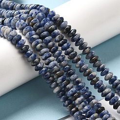 天然ブルースポットジャスパービーズ連売り  ソーサービーズ  ロンデル  6.5x3mm  穴：1mm  約118~119個/連  15.35''（39センチメートル）&nbsp;G-Z030-A01-01