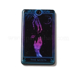両面プリントアクリルパーツ  ハロウィンモチーフ  月のタロット  タロット  39x22.5~27x3.5mm  穴：1.5mm&nbsp;MACR-M022-02E