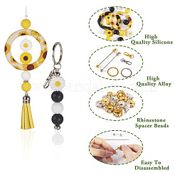 DIY Sunflower Iron Beadable Bar Keychain Making Kits&nbsp;DIY-TA0010-21