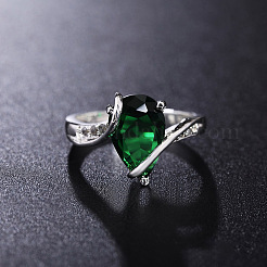 Brass with Cubic Zirconia Finger Rings&nbsp;FS-WG6A2EB-02