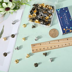 90色合金ビーズキャップ3個  6  - 花びらの花  ミックスカラー  9x10.5x11.5mm  穴：2.5mm  30個/カラー&nbsp;FIND-SC0005-94
