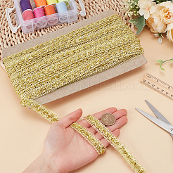 ポリエステルメタリックリボン  衣服、カーテン、枕、工芸品、装飾用  ゴールド  3/4インチ（18mm）&nbsp;DIY-WH0542-61A