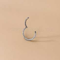 F136 Titanium Alloy Micro Pave Clear Cubic Zirconia Cartilage Earrings&nbsp;WG72C09-03-1