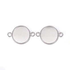 201 Stainless Steel Cabochon Connector Settings&nbsp;STAS-F191-15S-E