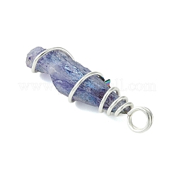 Electroplated Natural Quartz Crystal Pendants&nbsp;PALLOY-JF02801-03