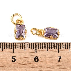 Brass Pave Cubic Zirconia Charms&nbsp;KK-K340-50G-07