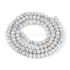 AB Color Plated Opaque Glass Rondelle Beads Strands&nbsp;EGLA-T029-4mm-09M