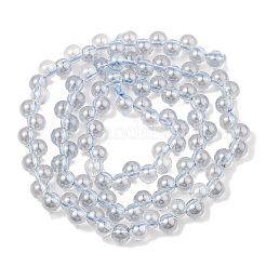 電気メッキガラスビーズセット  パール光沢メッキ  電球  ライトスチールブルー  5mm  穴：1mm  約98個/連  15.35''（39センチメートル）&nbsp;GLAA-Q105-01G