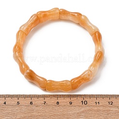 Bamboo Natural Topaz Jade Beads Stretch Bracelets for Women Men&nbsp;BJEW-K272-01Q