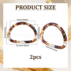 透明樹脂製バッグハンドル  バッグ交換  シエナ  文字d  99x124x10.5mm&nbsp;DIY-WH0622-540A