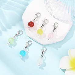 6Pcs Glass Candy Pendant Decorations&nbsp;HJEW-JM04363-01