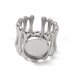 304 Stainless Steel Cuff Ring Components&nbsp;SA-CBA37BC-18C-P