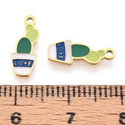 304 Stainless Steel Enamel Charms&nbsp;STAS-T065-62G-01