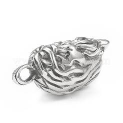 304ステンレスペンダント  スカルの女性のチャーム  アンティークシルバー  37.5x20x19mm  穴：4x6mm&nbsp;STAS-G303-35AS