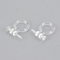 プラスチック製クリップ式イヤリングパーツ  穴開けないイヤリング  透明  11x9x1mm  ピン：1mm&nbsp;X-KY-S155-05
