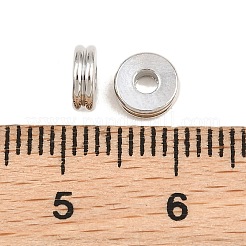 真鍮ビーズ  ディスク  ラックめっき  長持ちメッキ  鉛フリー＆カドミウムフリー  プラチナ  6x2mm  穴：2mm&nbsp;KK-CBA78C7-14P